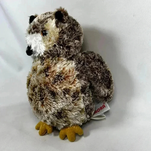 Aurora Spotted Great Horned Osmond Owl Plush Stuffed Animal - Picture 2 of 5